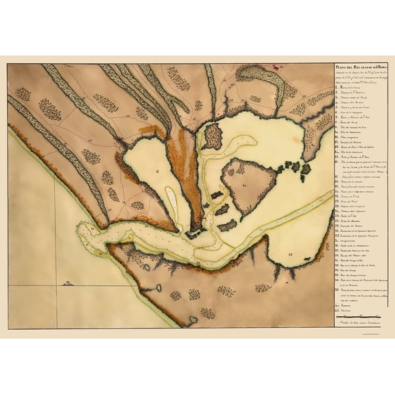 Historic Map - Lagoa dos Patos Brazil - Garzia 1700 - 23 x 32.02 - Vintage Wall Art