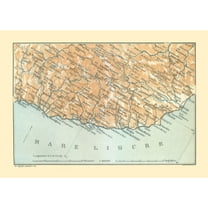 Historic Map - Ligurian Sea Italy - Bertarelli 1914 - 32.46 x 23 - Vintage Wall Art
