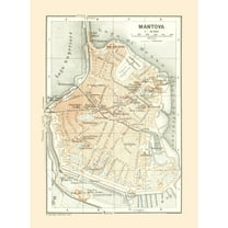 Historic Map - Mantova Italy - Bertarelli 1914 - 23 x 31.24 - Vintage Wall Art