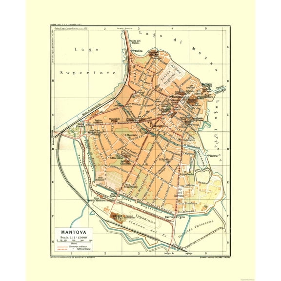 Historic Map - Mantua Italy - Ortelius 1570 - Vintage Wall Art