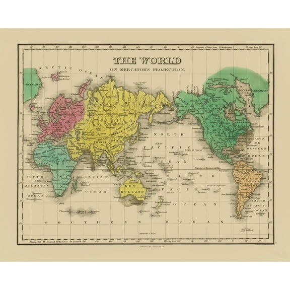 Historic Map - Mercator Projection - Finley - Vintage Wall Art