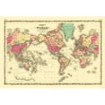 thumbnail image 1 of Historic Map - Mercator Projection - Johnson - Vintage Wall Art, 1 of 4