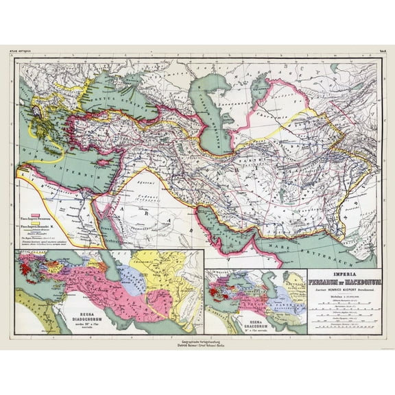 Historic Map - Middle East Persian Macedonia Empires - Kiepert 1903 - 29.74 x 23 - Vintage Wall Art