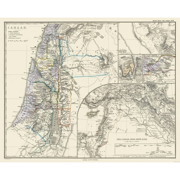 Historic Map - Middle East - Spruner 1865 - 28.61 x 23 - Vintage Wall Art
