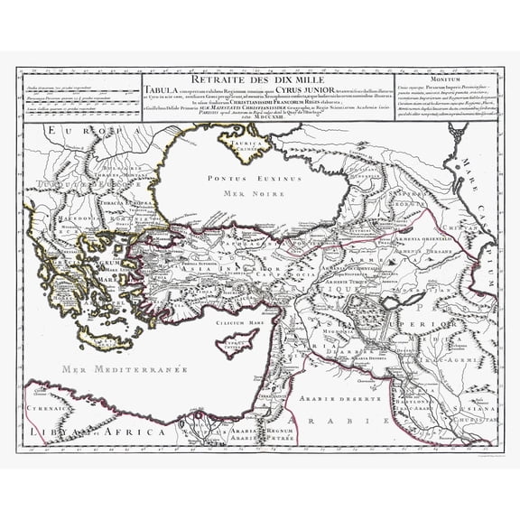 Historic Map - Middle East Turkey Greece Iraq - De L'isle 1731 - 28.60 x 23 - Vintage Wall Art