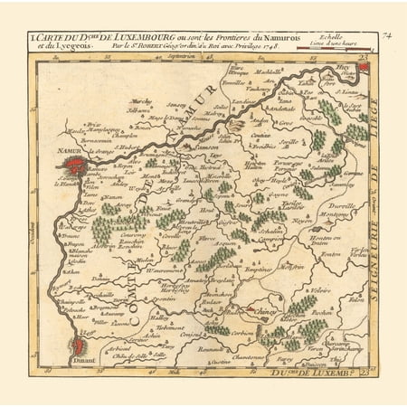 Historic Map - Namur Belgium - Robert 1748 - Vintage Wall Art price history and forecast - MAPS OF THE PAST