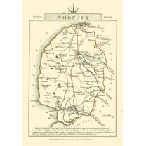 Historic Map - Norfolk County England - Cary 1792 - 23 x 33.27 - Vintage Wall Art