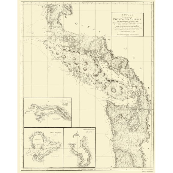 Historic Map - North American Northwest Coast - Robinson 1798 - 23 x 28.83 - Vintage Wall Art