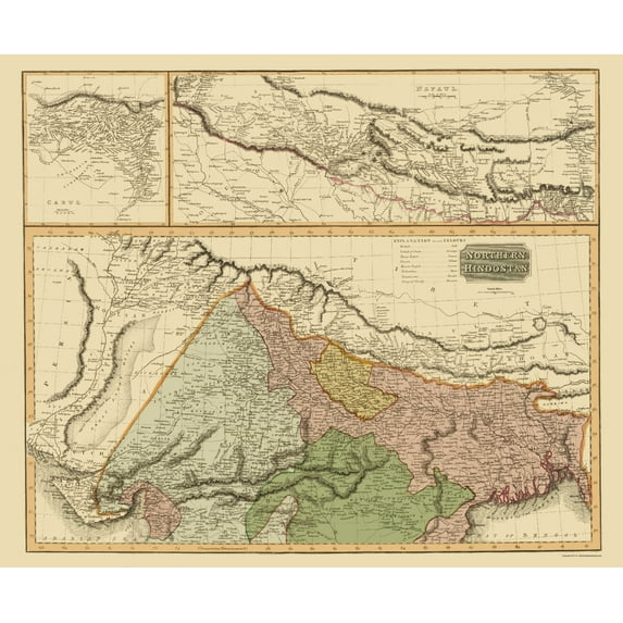 Historic Map - Northern Hindostan British India - Thomson 1817 - Vintage Wall Art