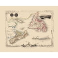 thumbnail image 1 of Historic Map - Nova Scotia Newfoundland Canada - Tallis 1851 - 23 x 28.83 - Vintage Wall Art, 1 of 5