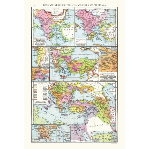Historic Map - Ottoman Empire Turkey - Droysen 1699 - Vintage Wall Art