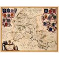thumbnail image 1 of Historic Map - Oxfordshire County England - Jansson 1646 - 23 x 29.08 - Vintage Wall Art, 1 of 5