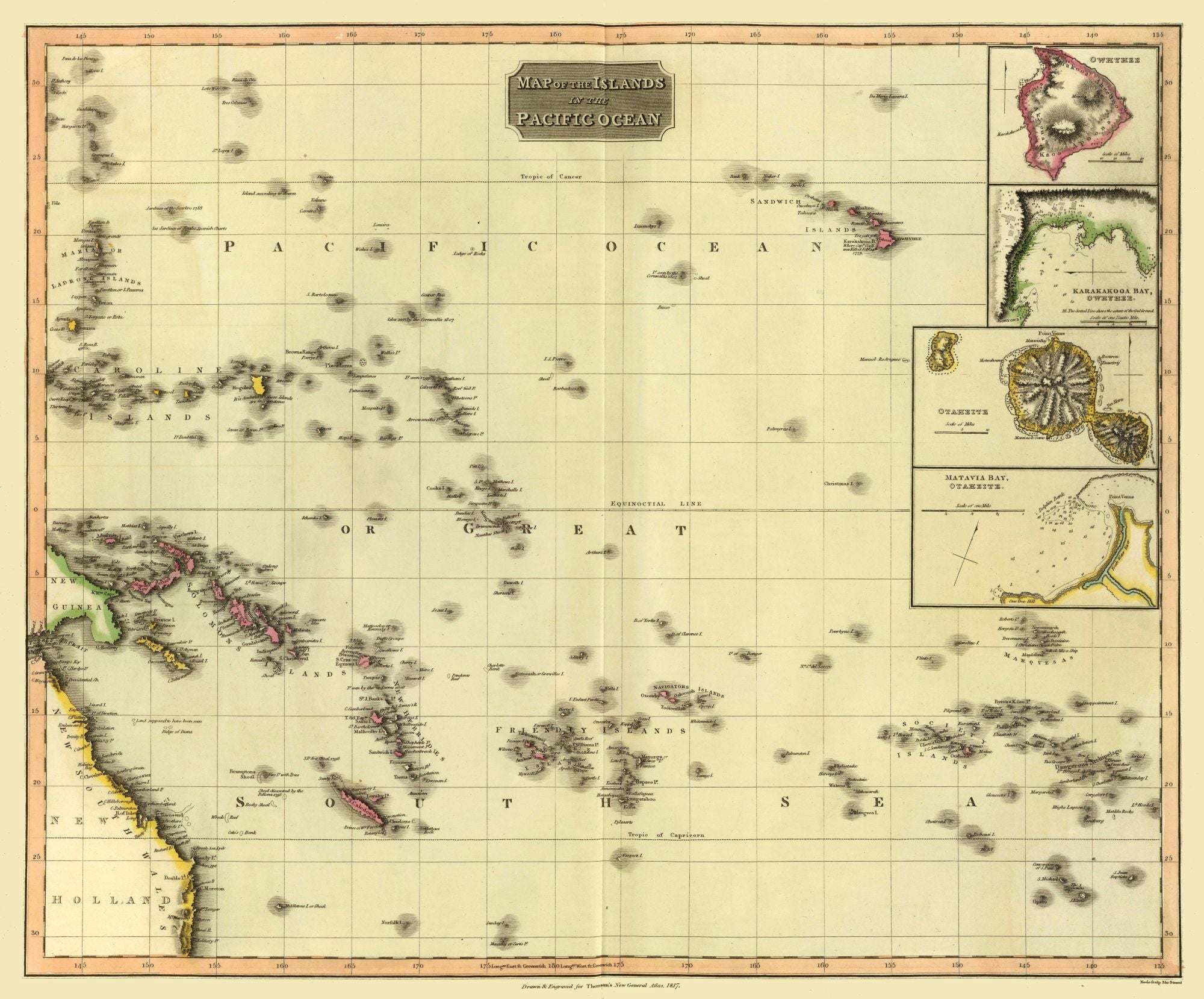 Thomsonlocal Map Historic Map - Pacific Ocean Islands - Thomson 1817 - 27.75 x 23 ...