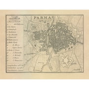 Historic Map - Parma Italy - Castro 1870 - Vintage Wall Art