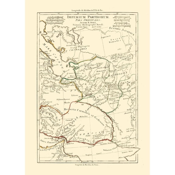 Historic Map - Parthian Empire - Santini 1794 - Vintage Wall Art