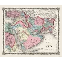 Historic Map - Persia Arabia - Colton 1858 - 27.37 x 23 - Vintage Wall Art