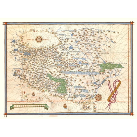 Historic Map - Persia - Martines 1587 - Vintage Wall Art