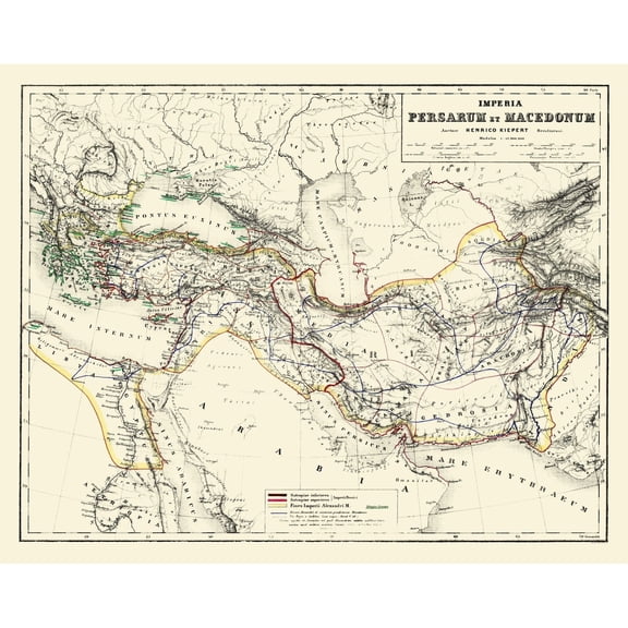 Historic Map - Persian Macedonian Empires - Kiepert 1903 - Vintage Wall Art