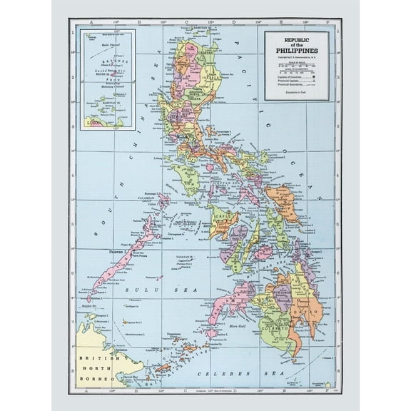 Historic Map - Philippines - Hammond - Vintage Wall Art