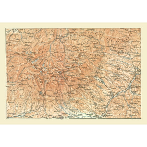 Historic Map - Poland Slovakia Hohe Tatra Mountains - Baedeker 1896