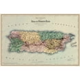 thumbnail image 1 of Historic Map - Puerto Rico - Colton 1886 - Vintage Wall Art, 1 of 4