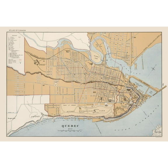 Historic Map - Quebec Canada - Chalifour 1915 - 33.69 x 23 - Vintage Wall Art