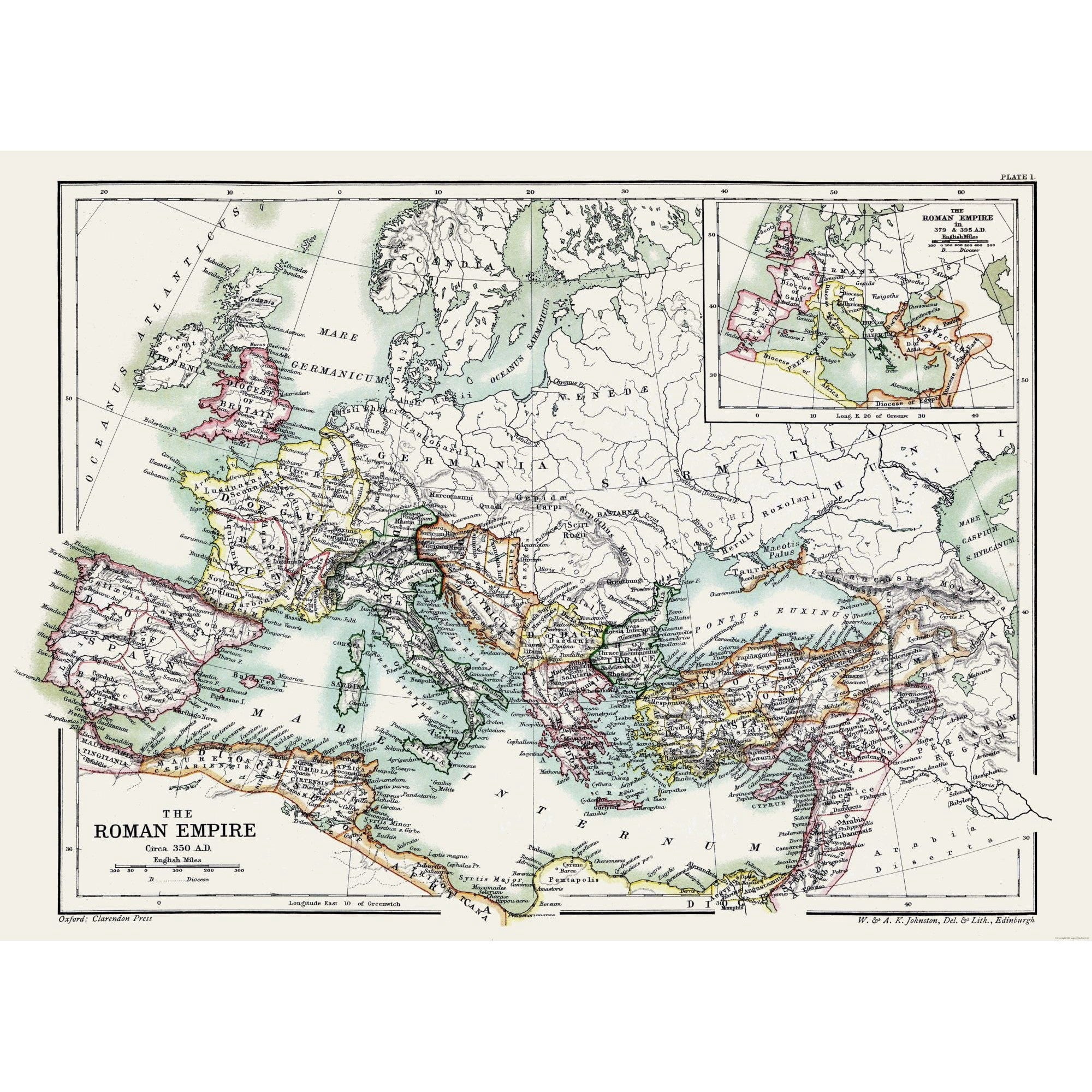 Historic Map - Roman Empire 350 AD - Poole 1902 - Vintage Wall Art ...