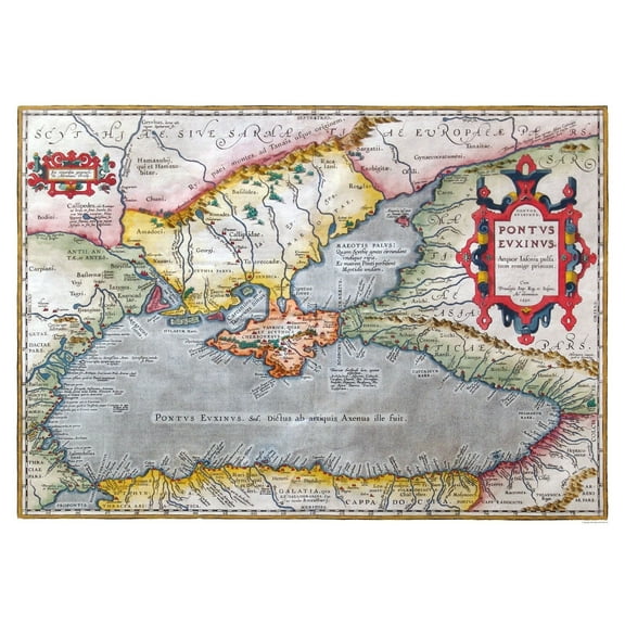Historic Map - Romania Greece Turkey Ancient Black Sea - Ortelius 1570 - 32.00 x 23 - Vintage Wall Art