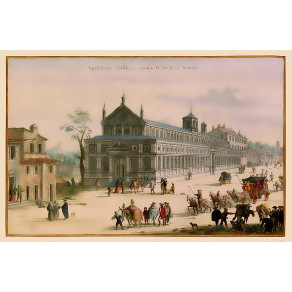 Historic Map - Rome Italy Popes Palace - Visscher 1681 - Vintage Wall Art