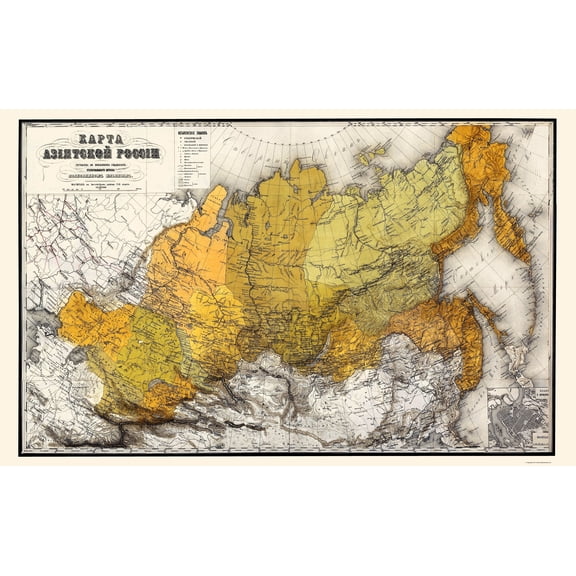 Historic Map - Russia Ancient - Meyer 1868 - 23 x 37.00 - Vintage Wall Art