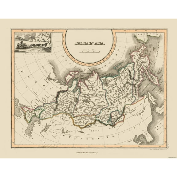 Historic Map - Russia Asian - Thomson - 29.15 x 23 - Vintage Wall Art