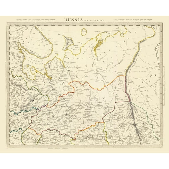 Historic Map - Russia European - Chapman 1835 - 28.29 x 23 - Vintage Wall Art