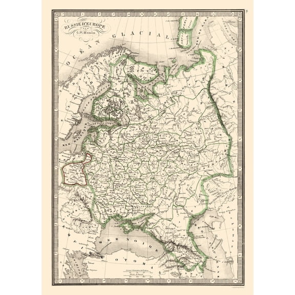 Historic Map - Russia European - Monin - Vintage Wall Art