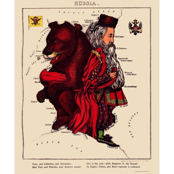 Historic Map - Russia - Lancaster 1869 - 23 x 27.61 - Vintage Wall Art