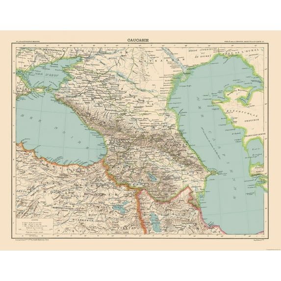 Historic Map - Russia - Schrader 1908 - 29.30 x 23 - Vintage Wall Art