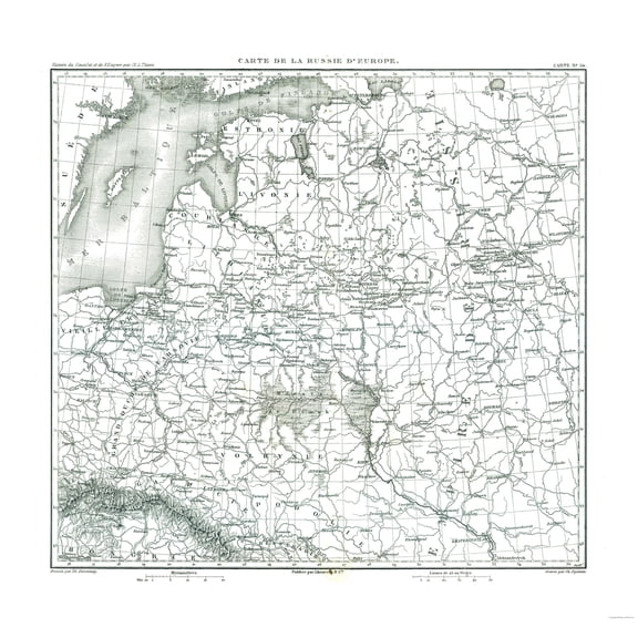 Historic Map - Russia - Thiers 1866 - 24.33 x 23 - Vintage Wall Art