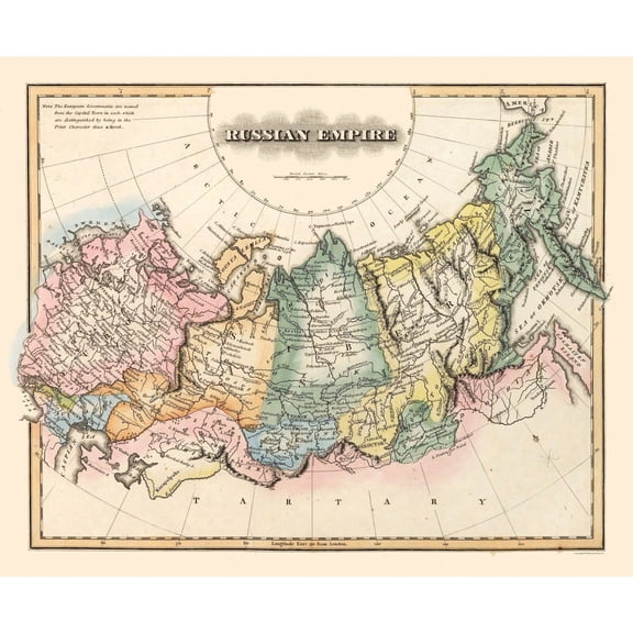 Historic Map - Russian Empire - Lucas 1823 - 27.98 x 23 - Vintage Wall Art