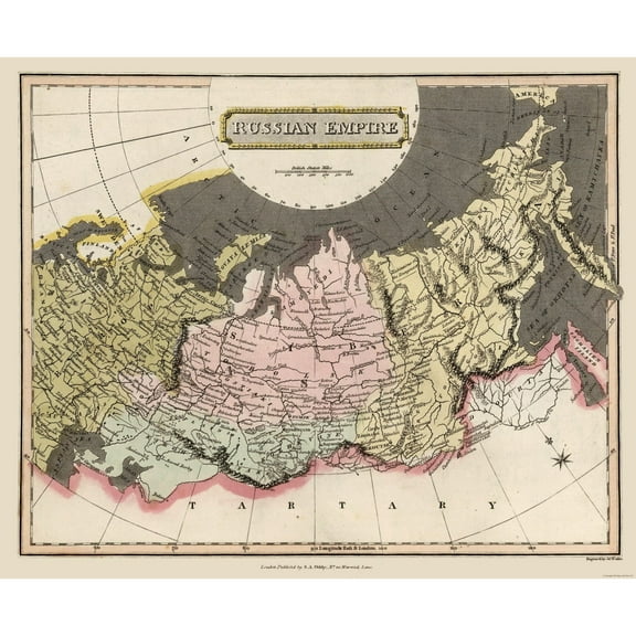 Historic Map - Russian Empire - Oddy 1811 - 28.05 x 23 - Vintage Wall Art