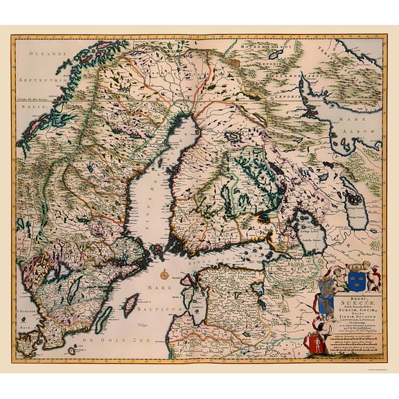 Historic Map - Scandinavia - De Wit 1688 - 23 x 26.29 - Vintage Wall Art