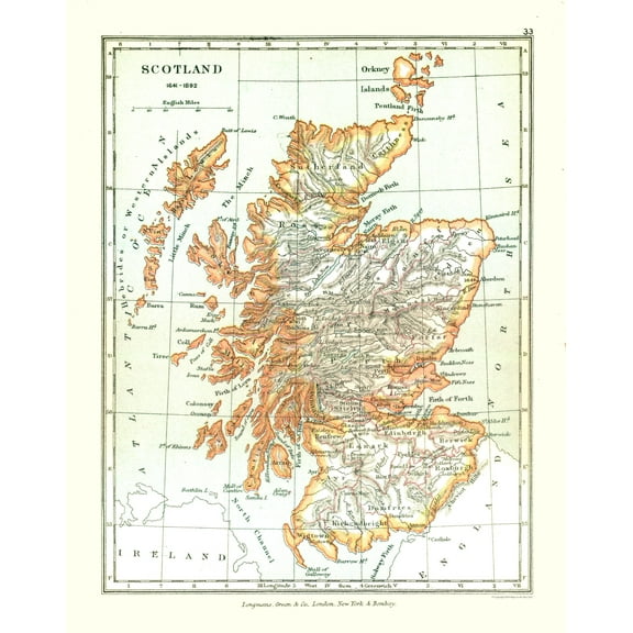 Historic Map - Scotland 1641 - Gardiner 1902 - 23 x 29.08 - Vintage Wall Art
