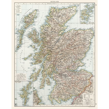 Historic Map - Scotland - Vintage Wall Art price history and forecast - MAPS OF THE PAST