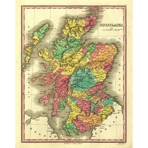 Historic Map - Scotland - Finley 1831 - 23 x 29.03 - Vintage Wall Art