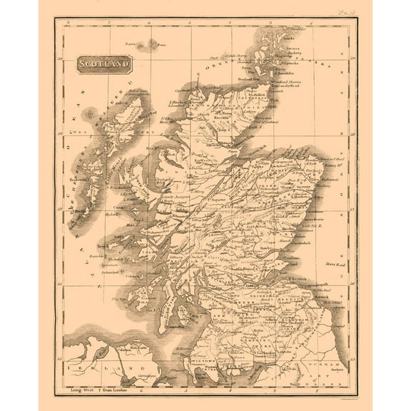 Historic Map - Scotland - Kirkwood 1817 - 23 x 28.29 - Vintage Wall Art