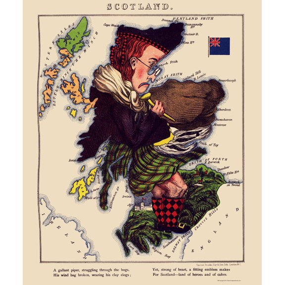Historic Map - Scotland - Lancaster 1869 - 23 x 27.39 - Vintage Wall Art