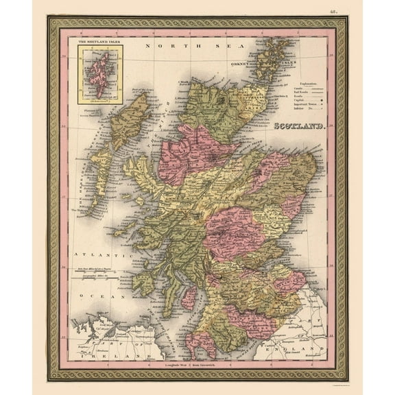 Historic Map - Scotland - Smith 1808 - 23 x 27.48 - Vintage Wall Art