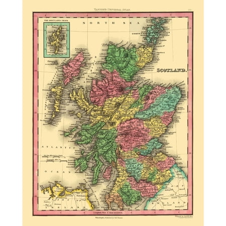 Historic Map - Scotland - Tanner - Vintage Wall Art price history and forecast - MAPS OF THE PAST