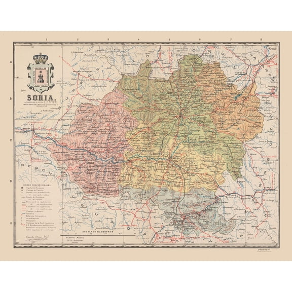 Historic Map - Soria Spain - Martin 1911 - 29.18 x 23 - Vintage Wall Art