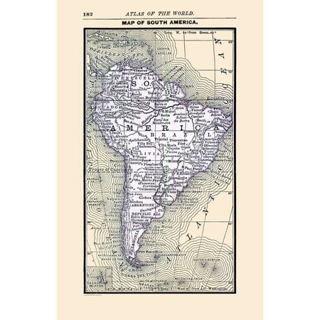 Historic Map - South America - Alden 1886 - Vintage Wall Art
