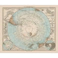 thumbnail image 1 of Historic Map - South Pole - Stieler 1885 - 27.70 x 23 - Vintage Wall Art, 1 of 5