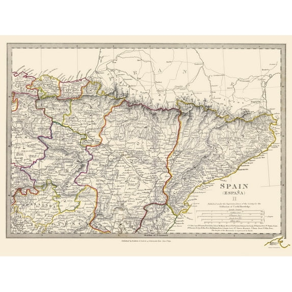 Historic Map - Spain 2 - Baldwin 1831 - Vintage Wall Art